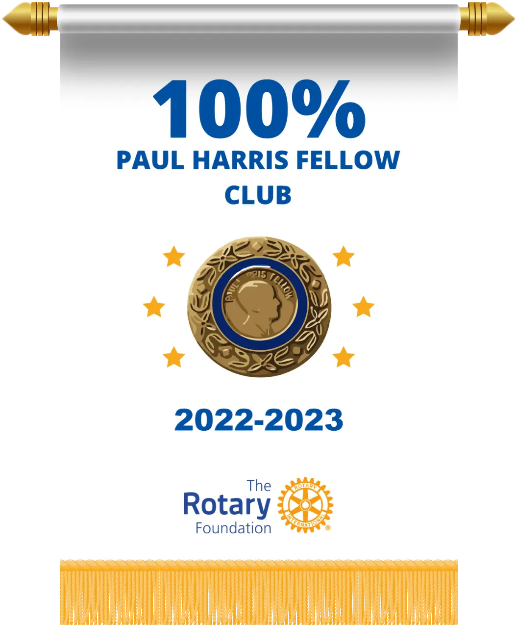 Rotary Foundation 100% Paul Harris Fellow Club Recognition